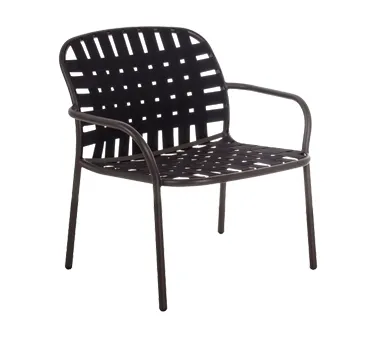 emu 503 Yard Stacking Lounge Chair w/ Woven Elastic Straps Seat & Back - Outdoor/Indoor