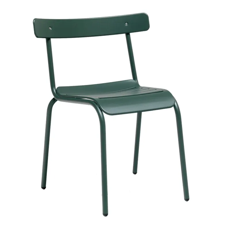 emu 637 Miky Outdoor Stacking Side Chair w/ Solid Steel Seat & Back