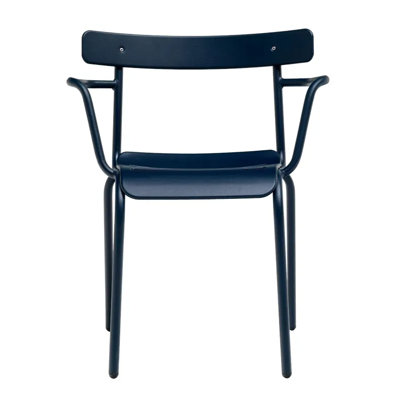 emu 638 Miky Stacking Armchair, Solid Steel Back & Seat w/ Cut-Out Style- Outdoor/Indoor