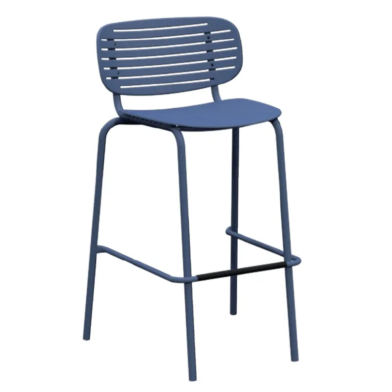 emu 649 Mom Stacking Barstool w/ Solid Steel Cut-Out Style Back & Seat - Indoor/Outdoor