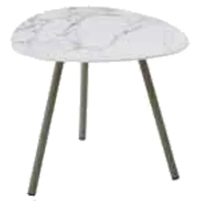emu 735 Terramare Triangular Side Table, 19" x 19" x 15-1/2"H - Indoor/Outdoor, Ceramic Top
