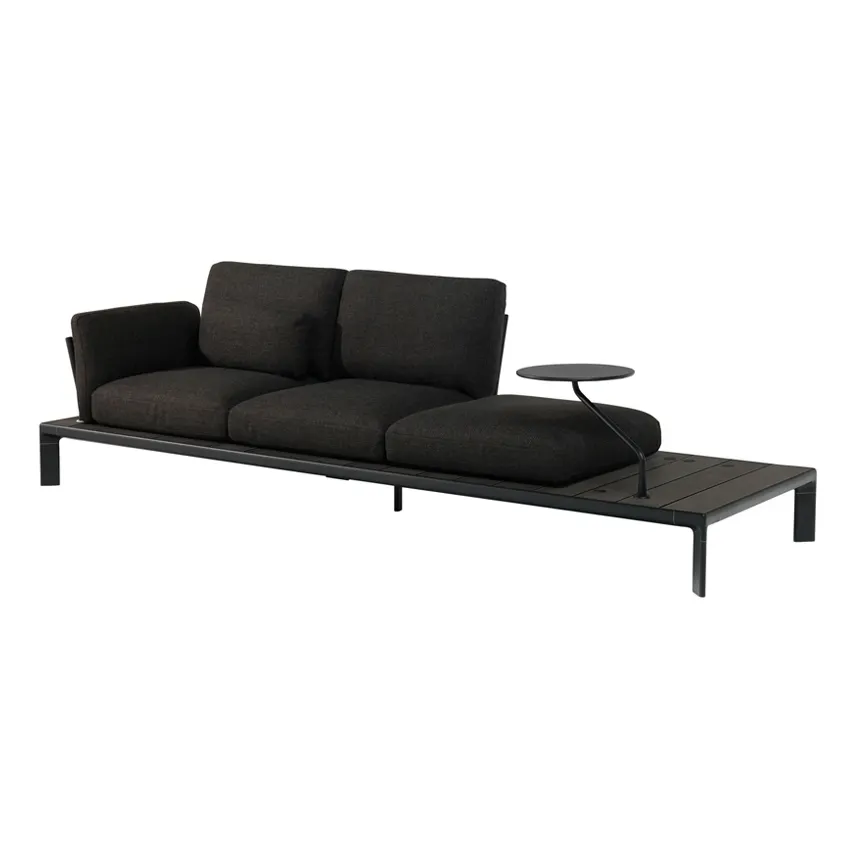 emu E765 Tami Lounge w/ Slatted Wood Plastic Composite & Aluminum Base Frame