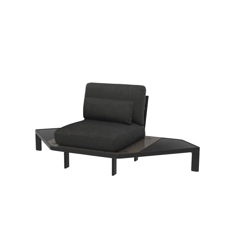 emu E769 Tami Lounge Corner w/ Slatted Wood Plastic Composite & Aluminum Base Frame