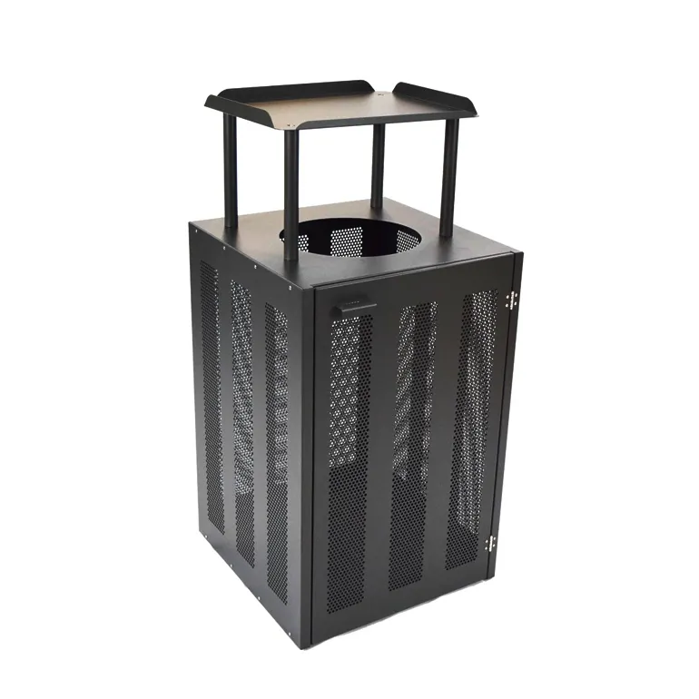 emu 886 Outdoor/Indoor Square Dado Litter Bin - 22"W x 22"D x 45"H