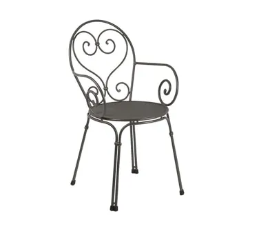 emu 910 Pigalle Stacking Armchair w/ Steel Design Pattern Back & Steel Seat - Outdoor/Indoor