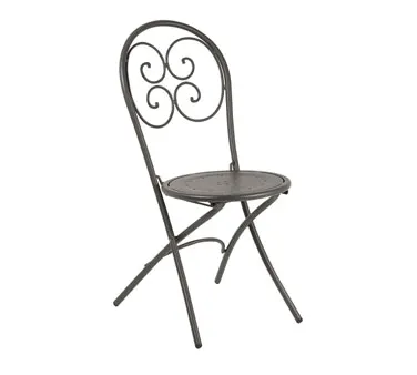 emu 924 Pigalle Folding Side Chair w/ Steel Back & Seat- Outdoor/Indoor