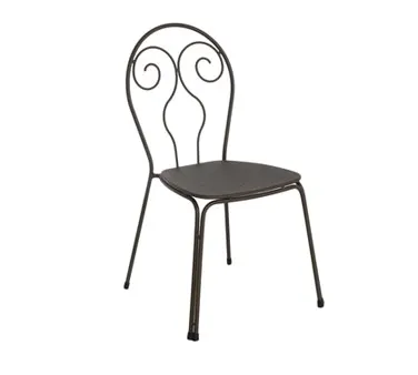 emu 930 Caprera Outdoor Stacking Side Chair, Wrought Iron Frame