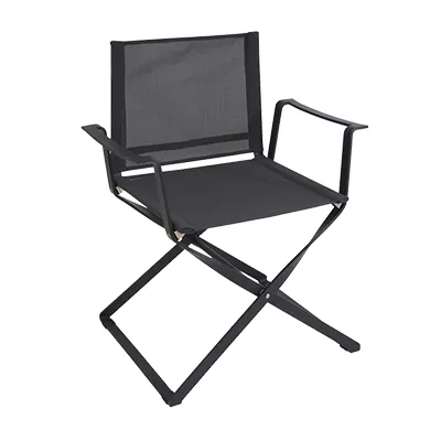 emu 974 Aluminum Ciak Folding Armchair w/ Textilene Fabric Back & Seat - Outdoor / Indoor 