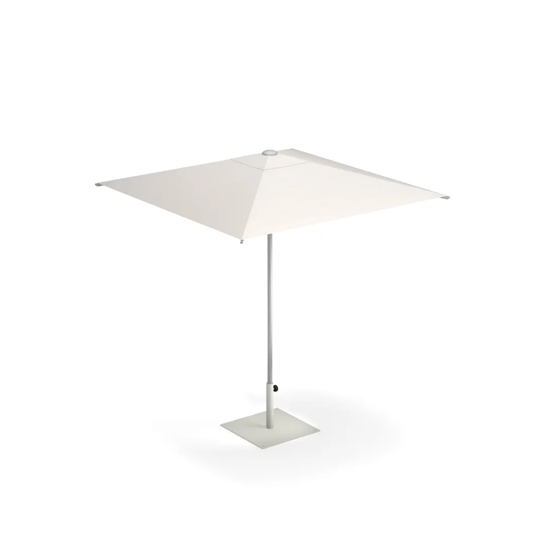 emu 980FG-WT 6 1/2 ft Square Top Shade Umbrella - Anodized Aluminum Pole