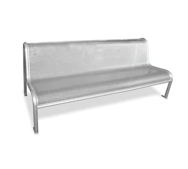 emu U340M 81" Valles Outdoor Bench w/ Perforated Steel Mesh Back & Seat