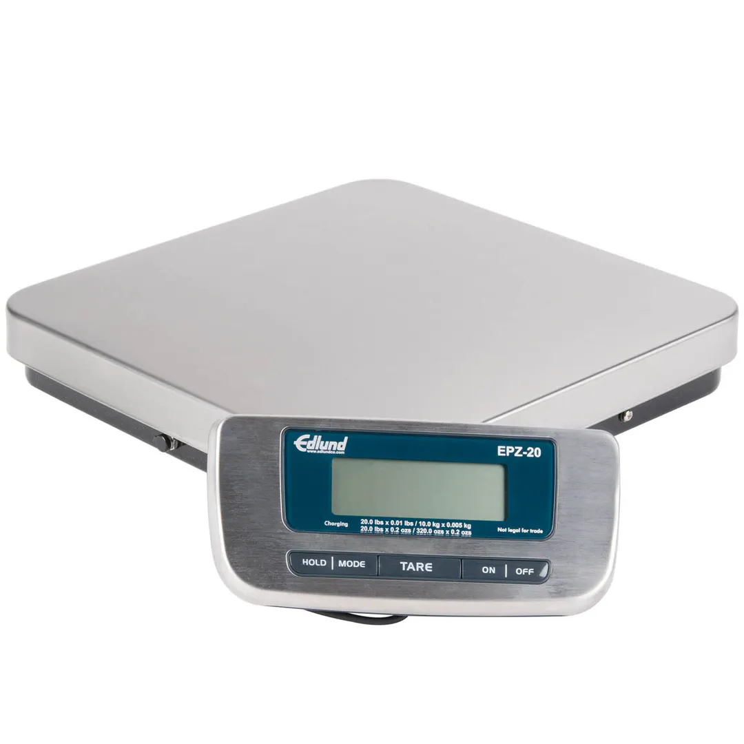 Edlund EPZ-20 Pizza Scale - 1\" LCD, 12-1/4\"x12-1/2\" Stainless Platform, 10-29 lb Capacity, Wall Mount
