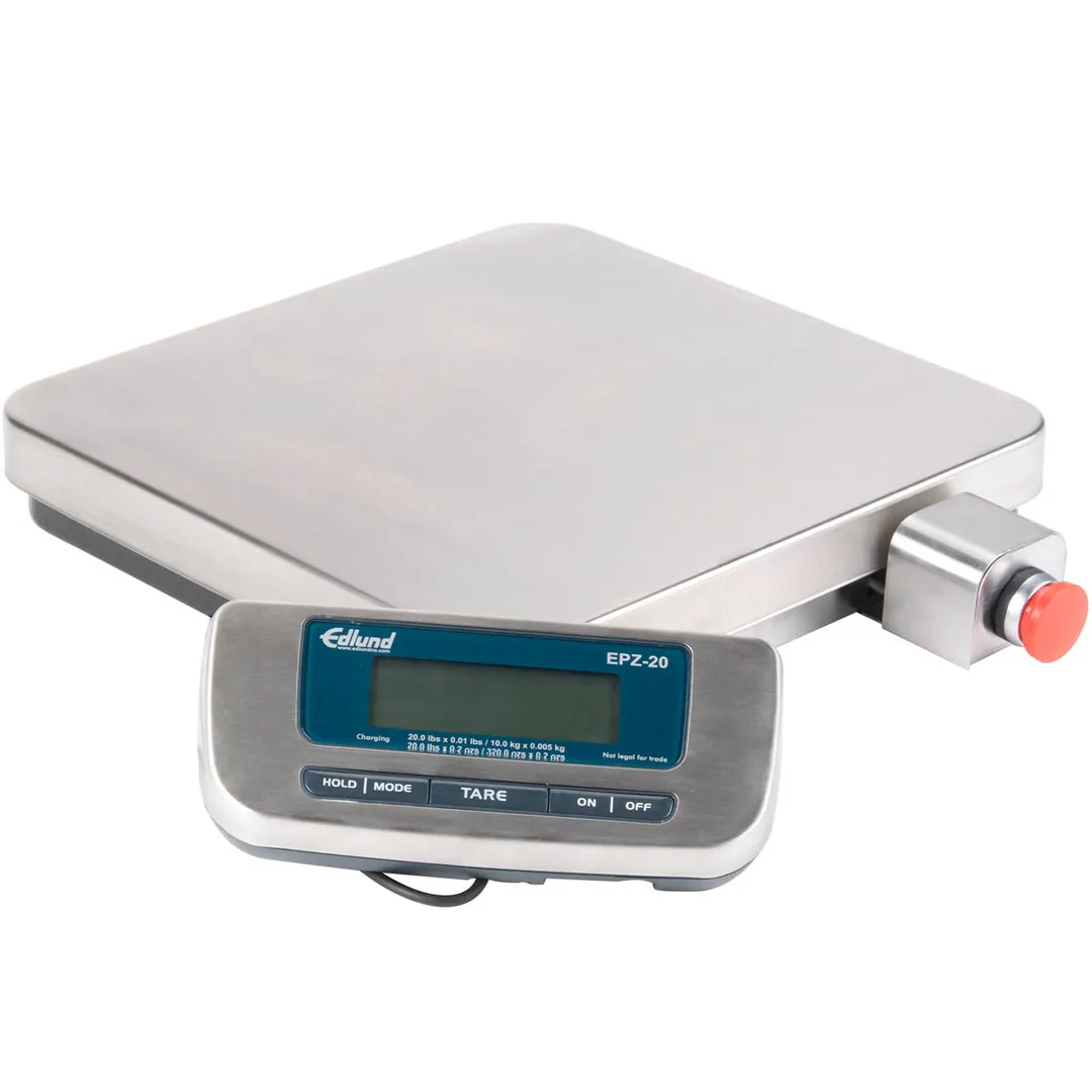 Edlund EPZ-20F Pizza Scale – 1" LCD, 12-1/4" x 12-1/2" Stainless Platform, 10-29 lb Capacity, Tare Button