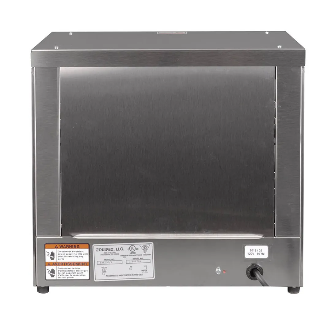 Equipex BAR-200 Sodir-Roller Grill Toaster Oven, Double Shelf, Open-Style, 18"L