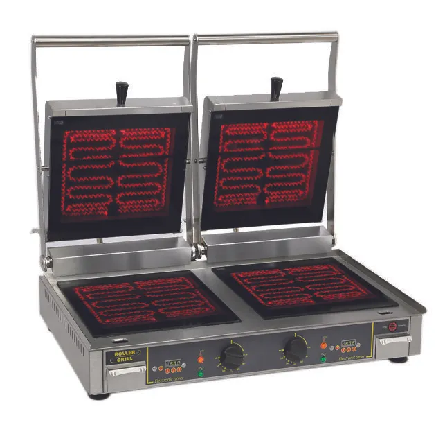 Equipex DIABLO VG 30" Double Panini Press w/ Timer, Ceramic Grooved & Smooth Plates, 208/240V