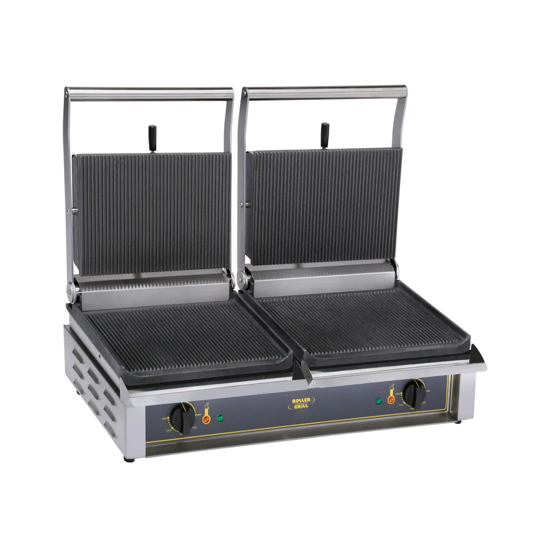 Equipex DIABLO 33" Double Commercial Panini Press w/ Cast Iron Grooved Plates, 208/240V