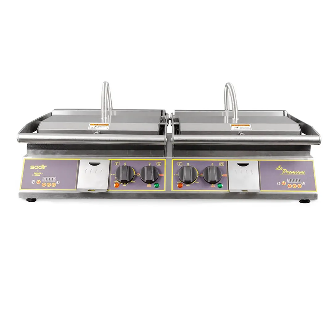 Equipex DIABLO PREMIUM 33" Double Panini Press w/ Timer, Cast Iron Grooved Plates, 208/240V
