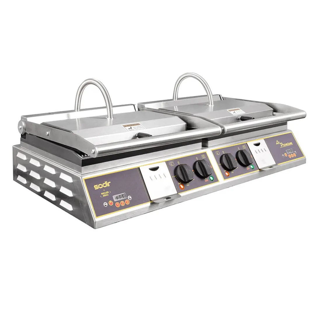 Equipex DIABLO PREMIUM 33" Double Panini Press w/ Timer, Cast Iron Grooved Plates, 208/240V