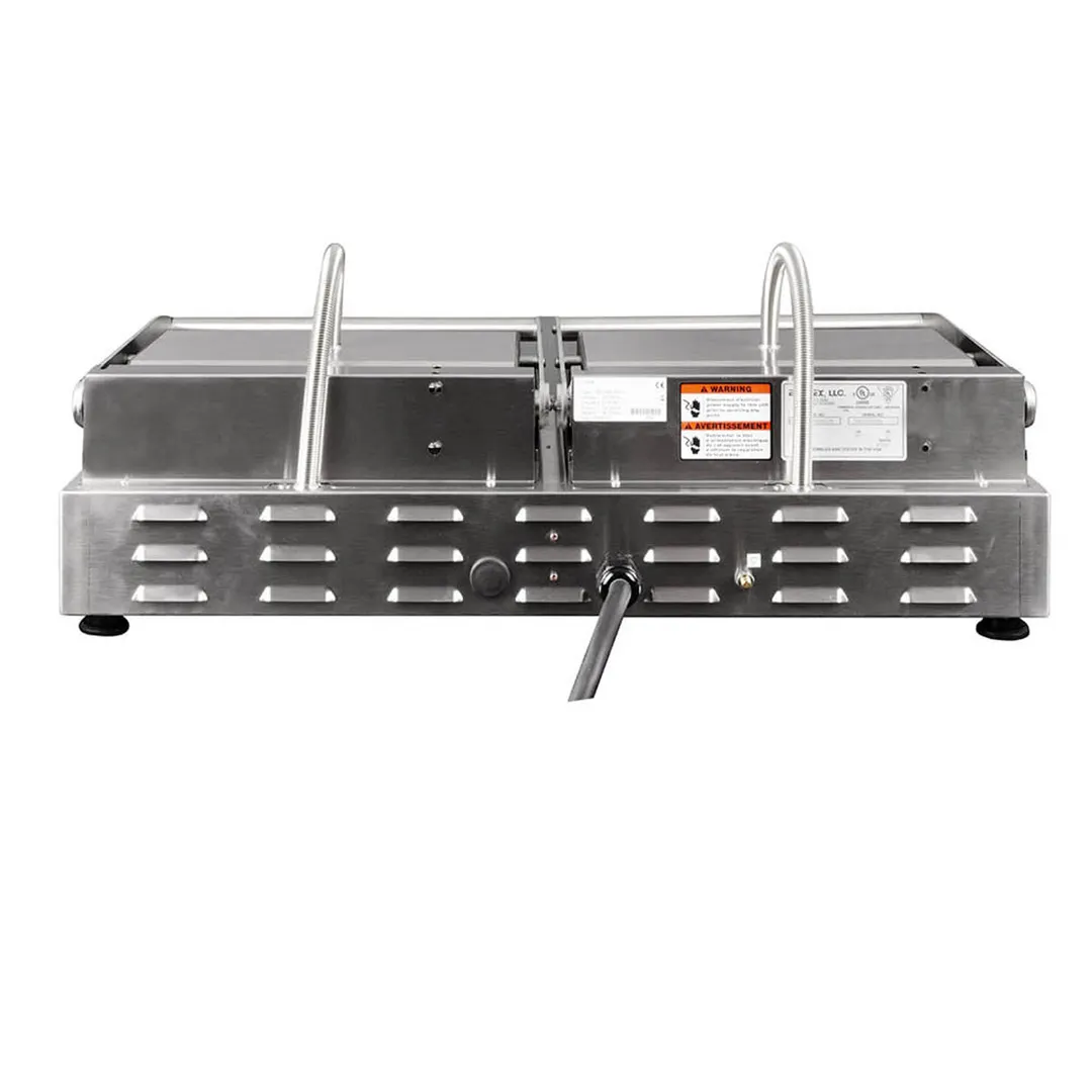 Equipex DIABLO PREMIUM 33" Double Panini Press w/ Timer, Cast Iron Grooved Plates, 208/240V