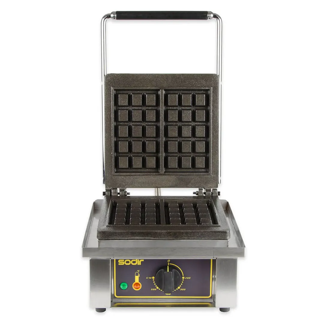 Equipex GES10 Single Brussels Waffle Baker, Cast Iron Plates- Heavy Duty Top Plate