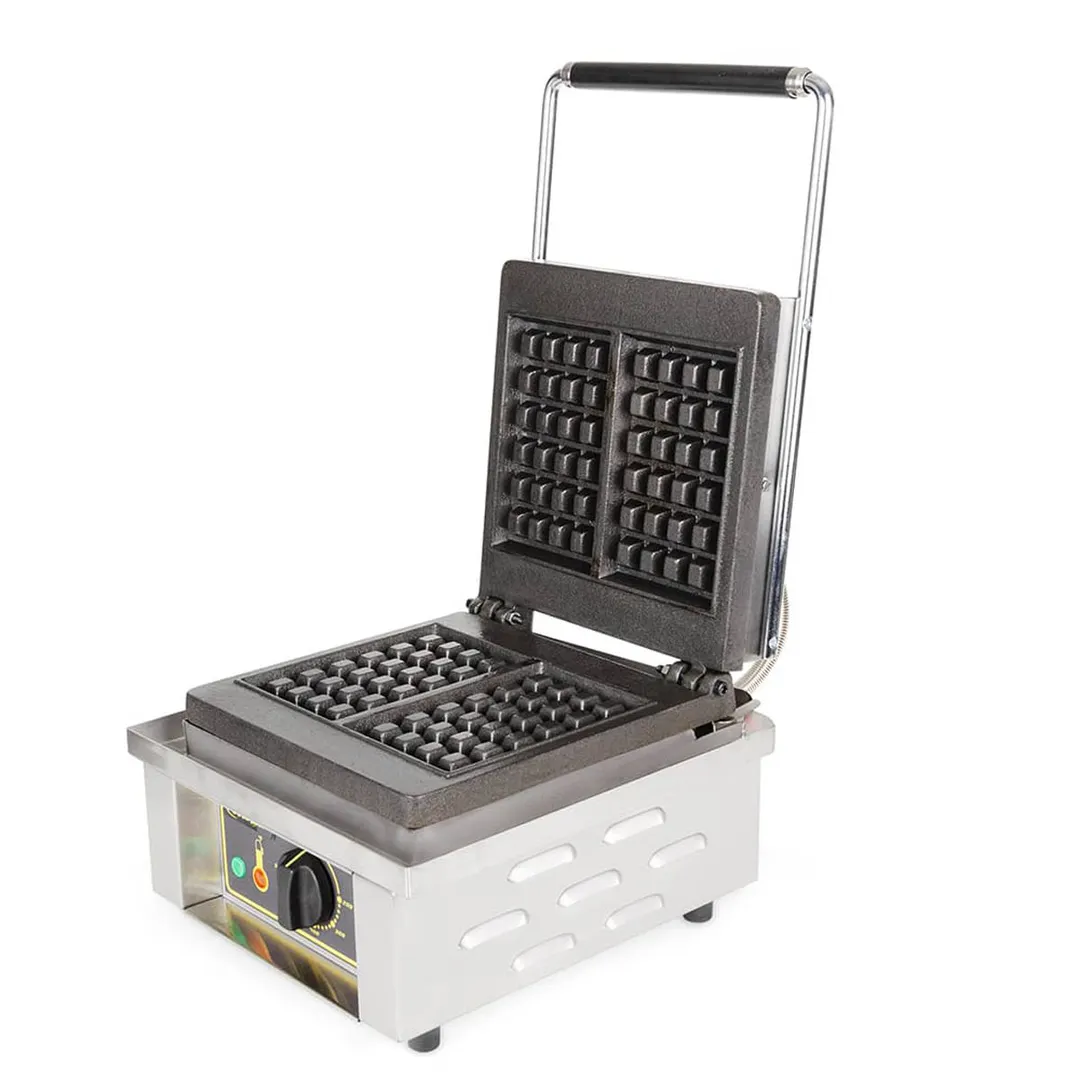 Equipex GES20 Single Liege Waffle Baker, Cast Iron Plates- Heavy Duty Top Plate