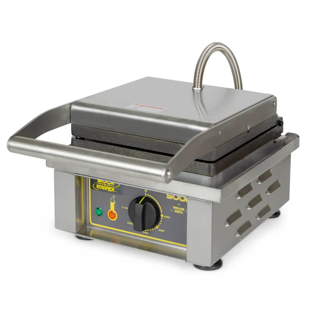 Equipex GES75/1 Single Classic Belgian Waffle Baker, Cast Iron Plates- Heavy Duty Top Plate