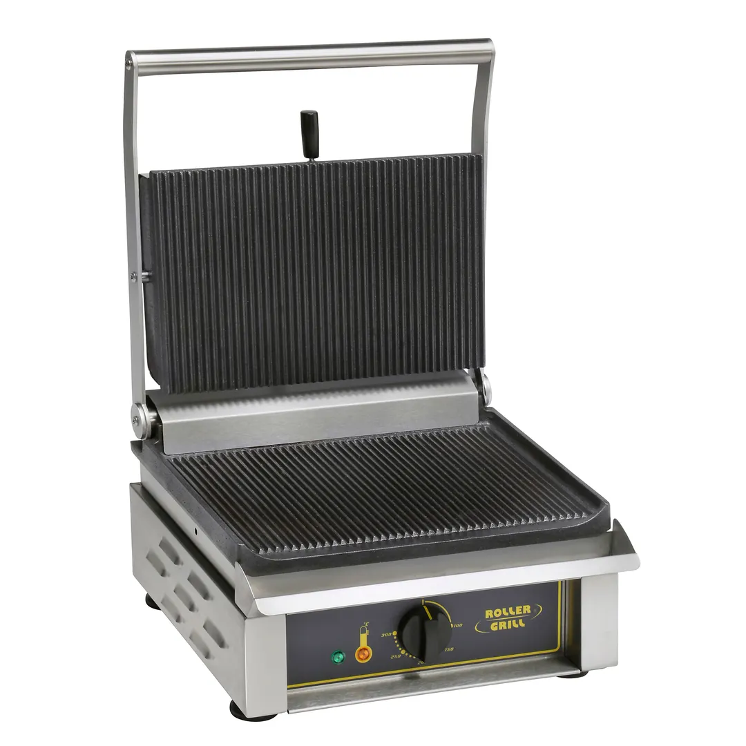 Equipex PANINI/1 17" Single Commercial Panini Press w/ Cast Iron Grooved Plates, 120V
