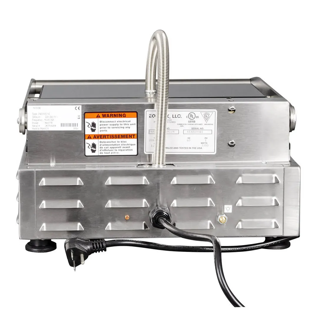 Equipex PANINI PREMIUM 16" Single Panini Press w/ Timer, Cast Iron Grooved Plates, 208/240V