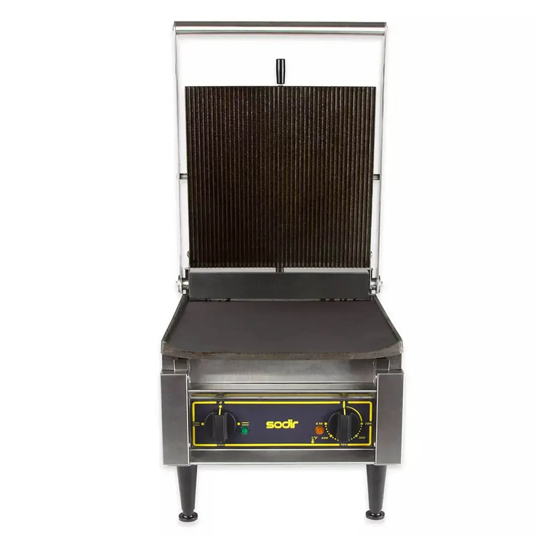 Equipex PANINI XL 17" Single Commercial Panini Press w/ Cast Iron Grooved Plates, 208/240V