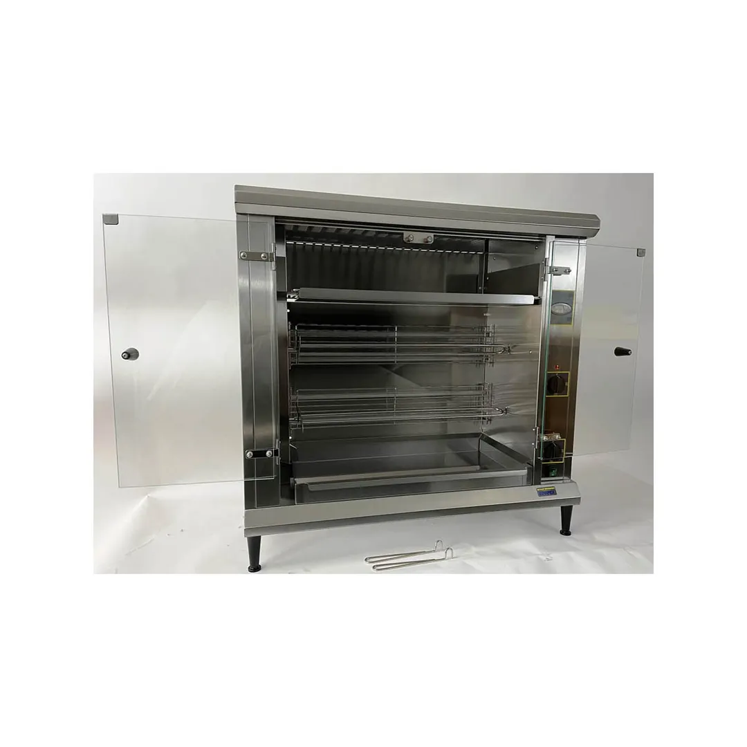 Equipex RBE-8 Electric 2 Spit Rotisserie Roaster With Tinted Safety Glass