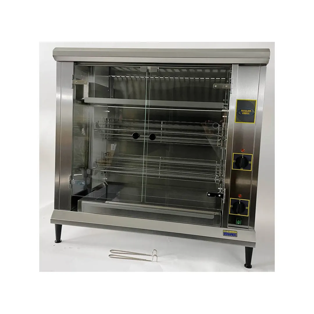 Equipex RBE-8 Electric 2 Spit Rotisserie Roaster With Tinted Safety Glass