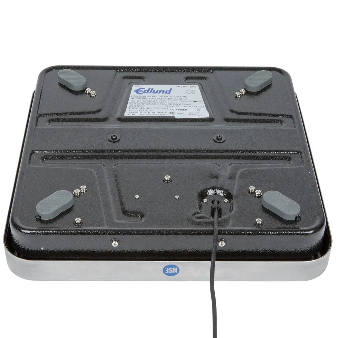 Edlund ERS-150 - 150 Lbs/75 Kg Rec Receiving Scale, 12"x12" Steel Platform, 4C, DualV, 65-350lb, CSA/UL