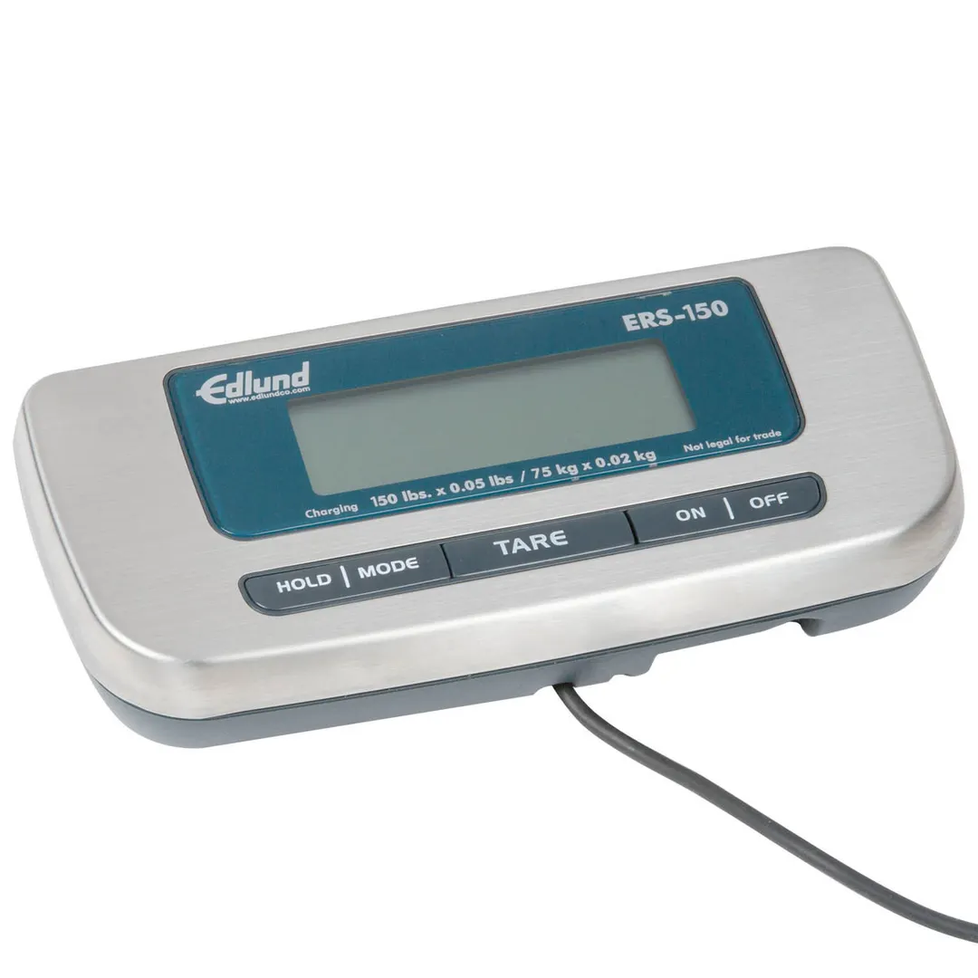 Edlund ERS-150 - 150 Lbs/75 Kg Rec Receiving Scale, 12"x12" Steel Platform, 4C, DualV, 65-350lb, CSA/UL