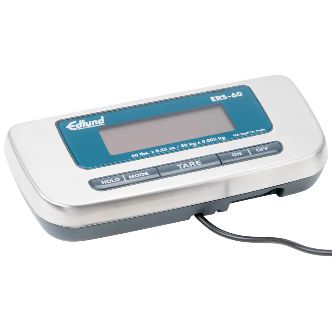 Edlund ERS-60RB - 60 lb Receiving Scale, 12"x12" Stainless Steel Platform, 4‑Cell, Dual‑Voltage