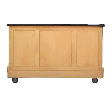 FWE ES-BBC-5 Executive Series 50 lb. Ice Bins Removable Speed Rack-59" Portable Bar-Maple Wood Front-Sides