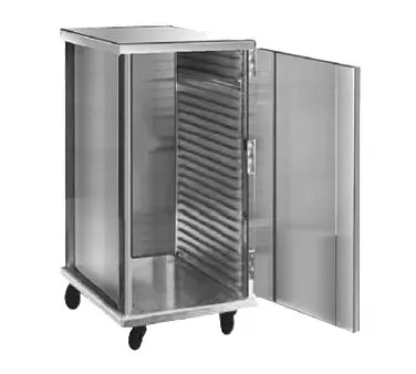FWE ETC-1826-15-24-AL 24 Pan Aluminum Bun / Food Pan Enclosed Transport Cabinet w/ 1-1/2" Bottom Load Slides