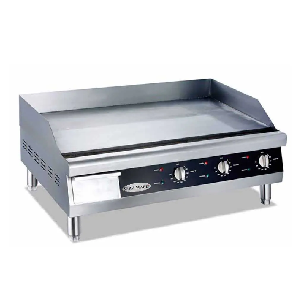 Serv-Ware ETG-30 30" Countertop Electric Thermostatic Griddle,  30” x 15.5” Surface, 208V