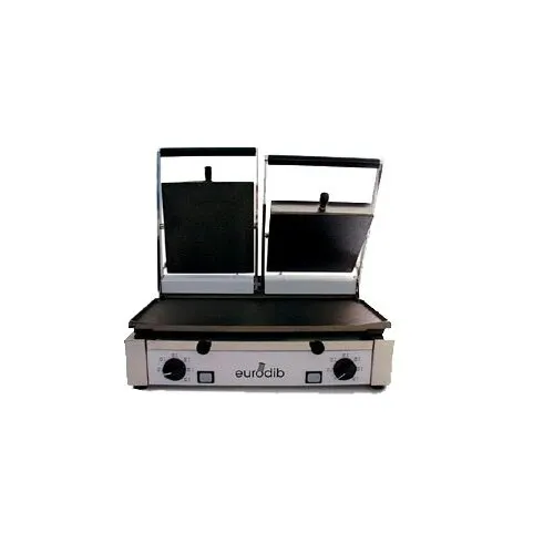 Eurodib PDL3000220 20" Double Panini Sandwich Grill w/ Cast Iron Grooved & Smooth Plates, 208-240V
