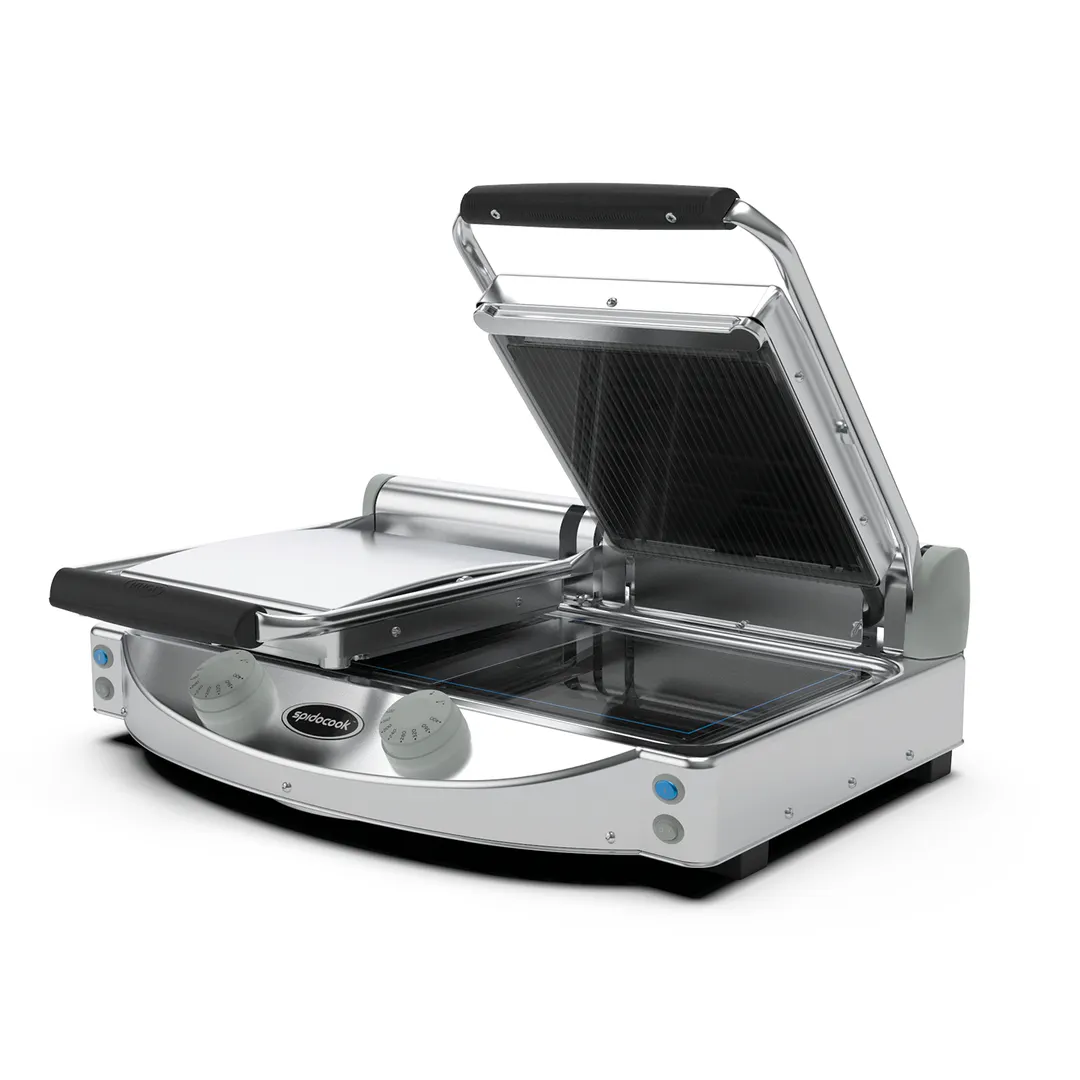 Eurodib SAP020PR 24" Double Panini Sandwich Grill w/ Glass-Ceramic Grooved & Smooth Plates, 240V