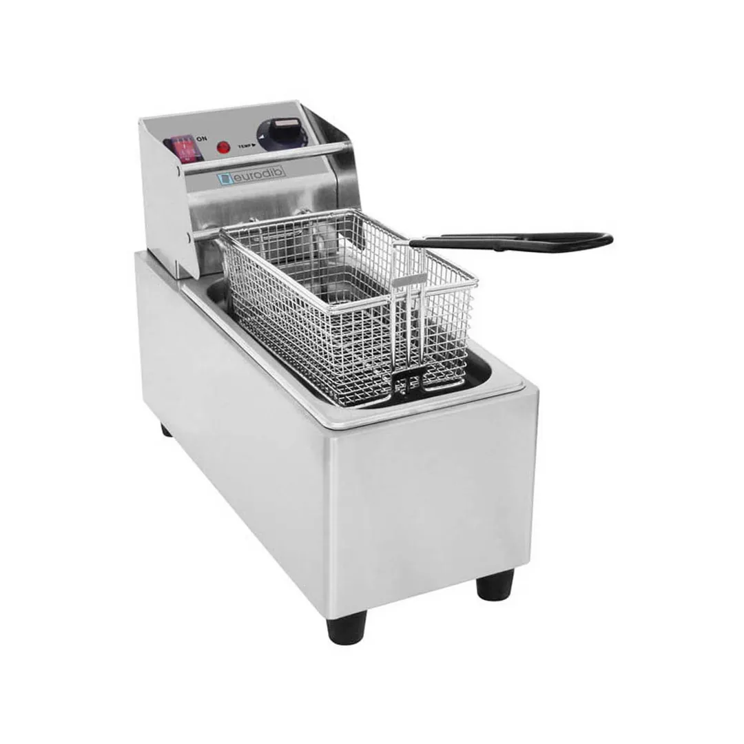 Eurodib USA SFE01860220 Full Pot Countertop Electric Fryer with One Basket, 2 Gallon/8 Liter Capacity, 240v