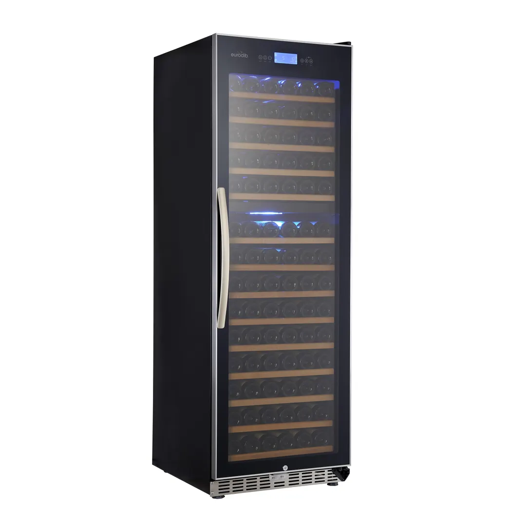 Eurodib USF168DE 27" Glass Door Wine Refrigerator, Dual Temperature, 154 Bottles