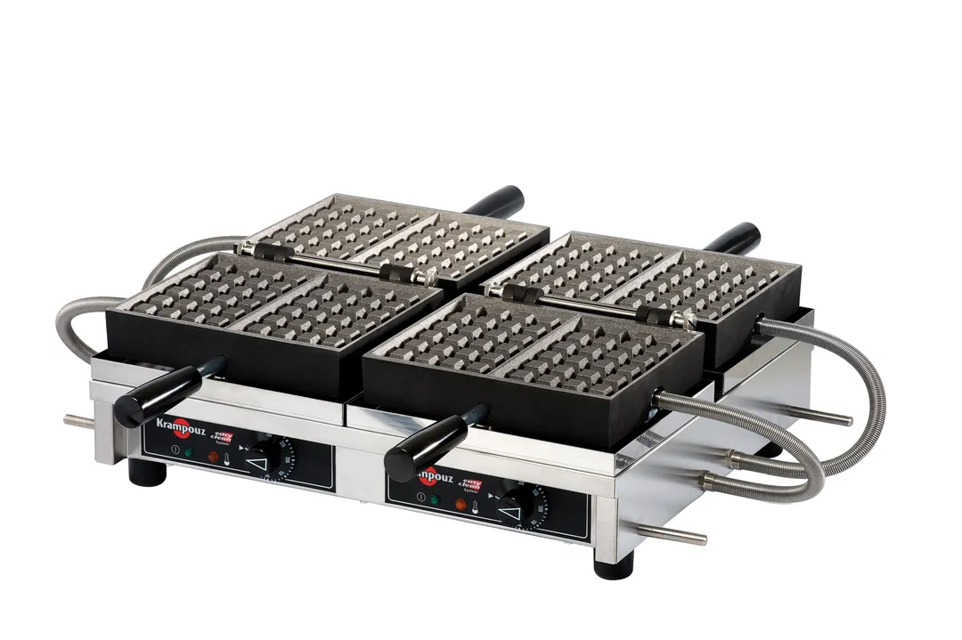 Eurodib WECCBBAT Krampouz Waffle Maker, Double, 4X6 Brussels, 180° Opening