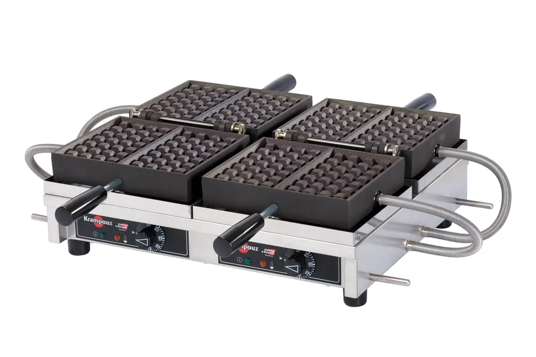 Eurodib WECCHBAT Krampouz Waffle Maker, Double, 4x7 Liege, 180° Opening