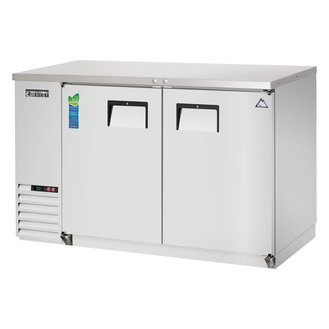 Everest EBB48-SS 49" Two Section Back Bar Cooler with Solid Door, 14.0 cu. ft.