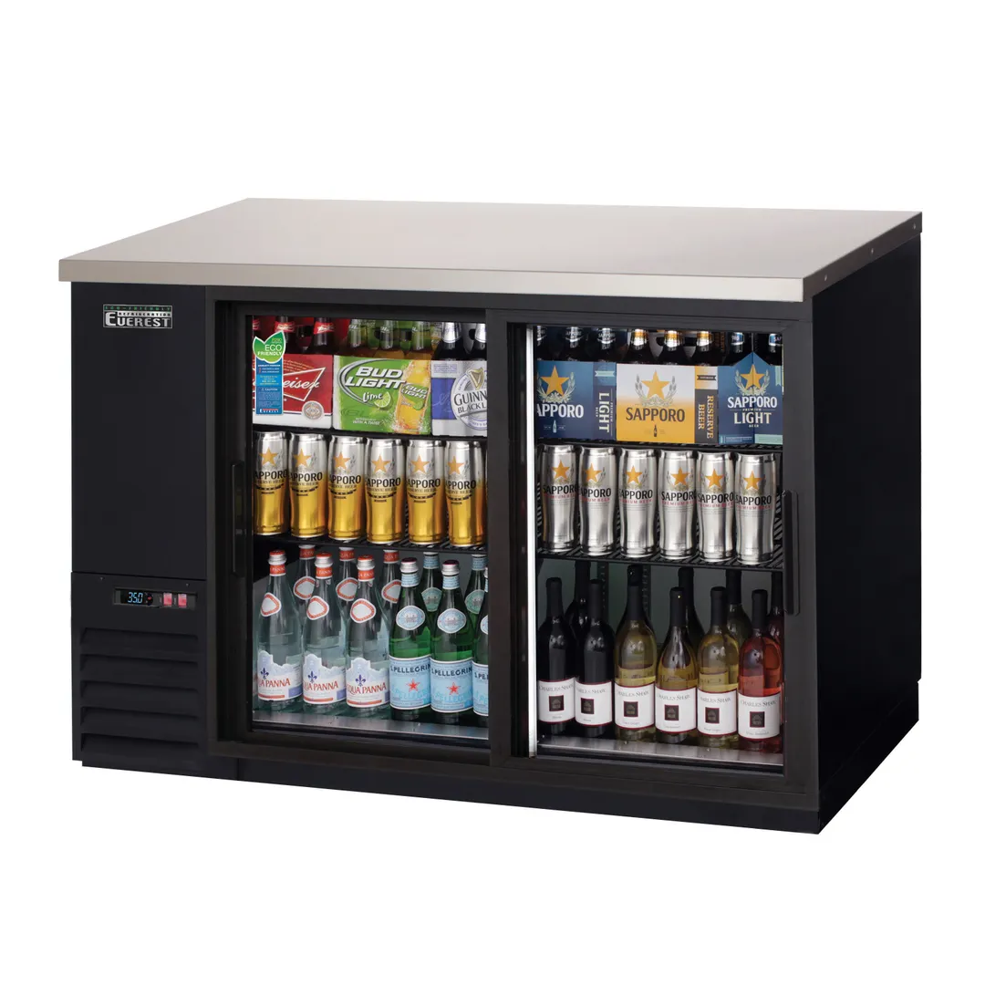 Everest EBB48G-SD 49" Two Section Back Bar Cooler with Glass Door, 13.0 cu. ft.