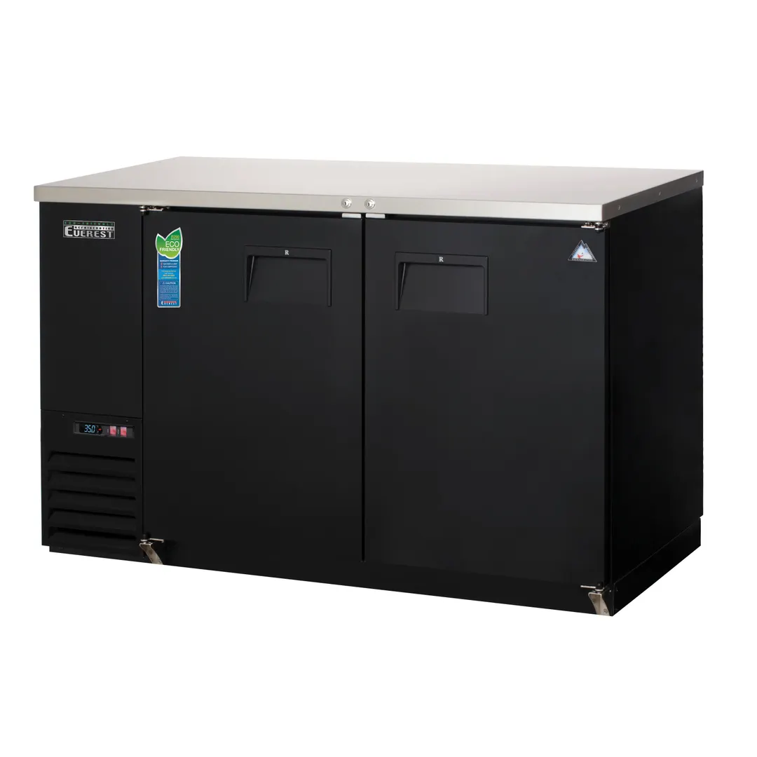 Everest EBB59 57" Two Section Back Bar Cooler with Solid Door, 20.0 cu. ft.