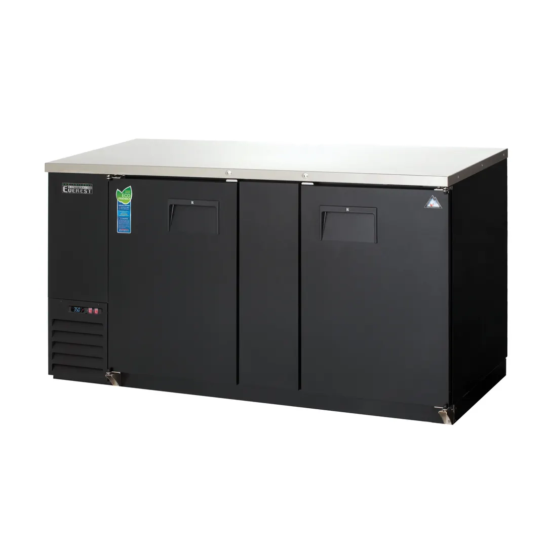 Everest EBB69-24 68" Two Section Back Bar Cooler with Solid Door, 20.0 cu. ft.