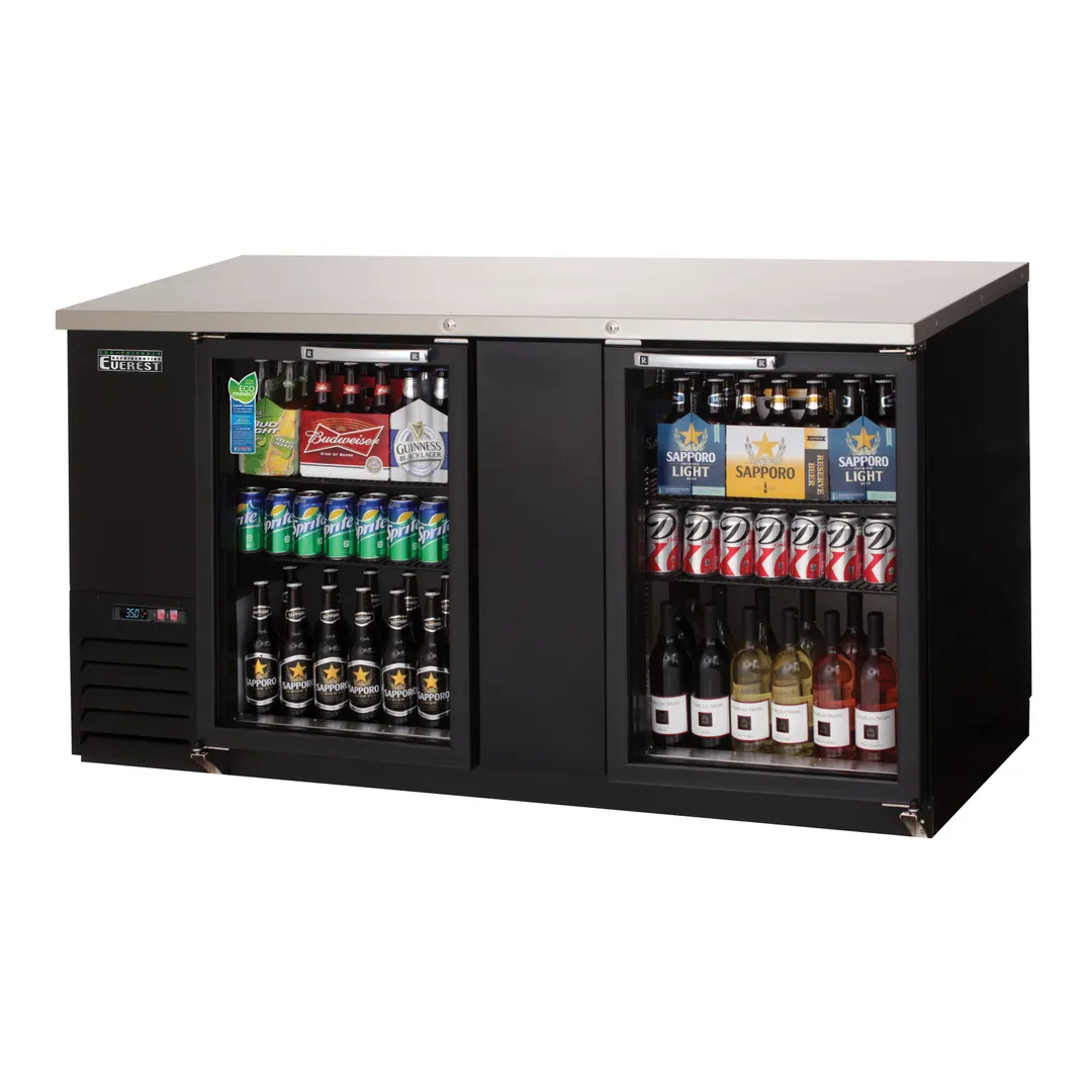 Everest EBB69G 68" Two Section Back Bar Cooler with Glass Door, 24.0 cu. ft.