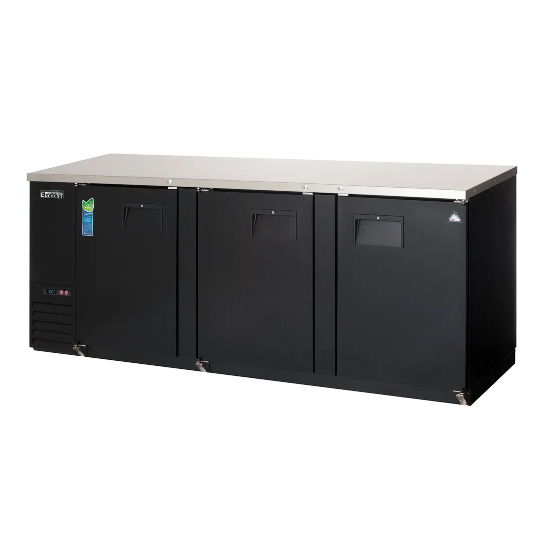 Everest EBB90-24 89" Three Section Back Bar Cooler with Solid Door, 28.0 cu. ft.