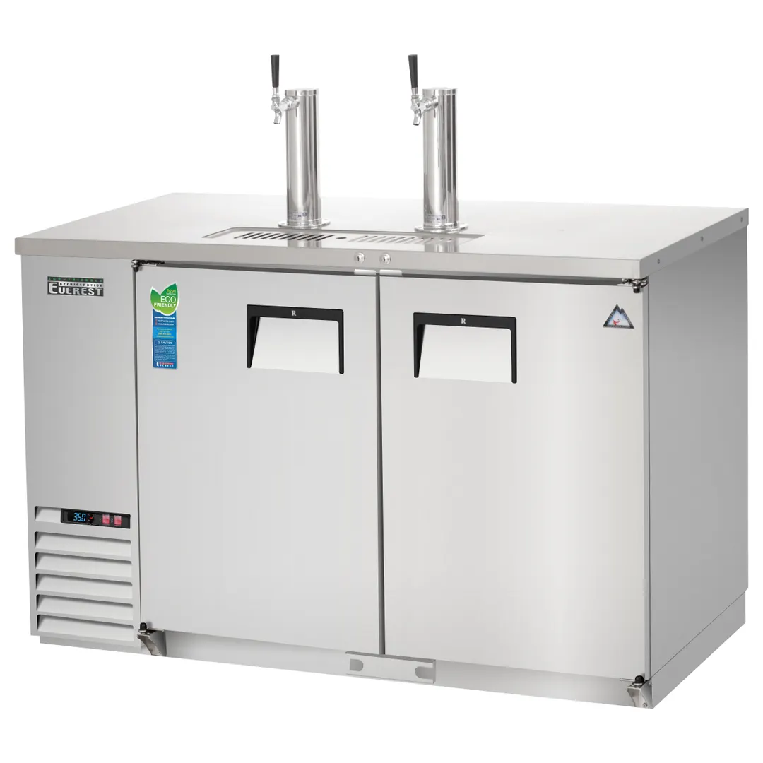 Everest EBD2-SS 57" Direct Draw Keg Refrigerator, Stainless Steel, 2 Keg