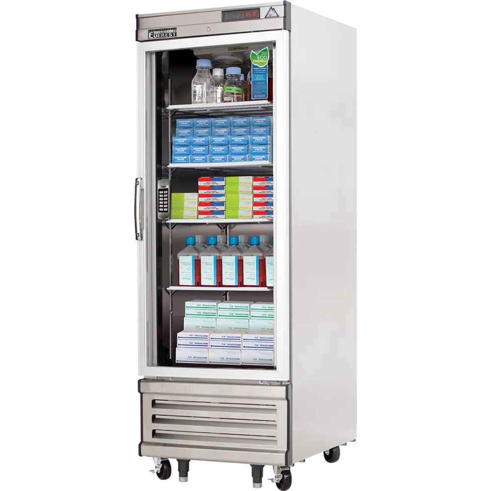 Everest Refrigeration EBGWR1-LAB 29" Medical Refrigerator w/ 1 Glass Full Door, 23.0 cu. ft.